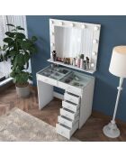 Tavolo da trucco BJ117 - 2788 bianco - 90x79,8x44,5 cm/90x71,8 x15 cm