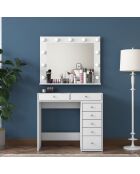 Tavolo da trucco BJ117 - 2788 bianco - 90x79,8x44,5 cm/90x71,8 x15 cm