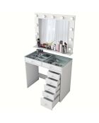 Tavolo da trucco BJ117 - 2788 bianco - 90x79,8x44,5 cm/90x71,8 x15 cm