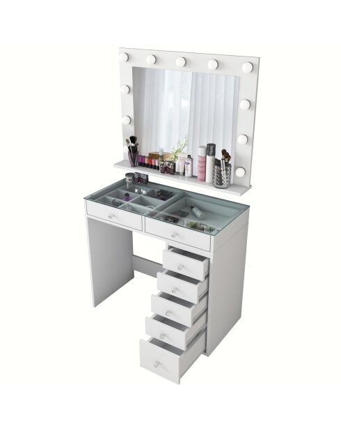 Tavolo da trucco BJ117 - 2788 bianco - 90x79,8x44,5 cm/90x71,8 x15 cm
