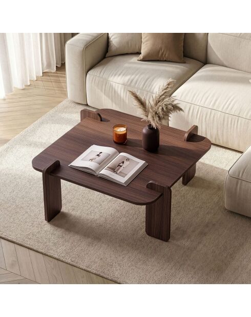 Marais Milan notenhouten salontafel - 117x35x117 cm