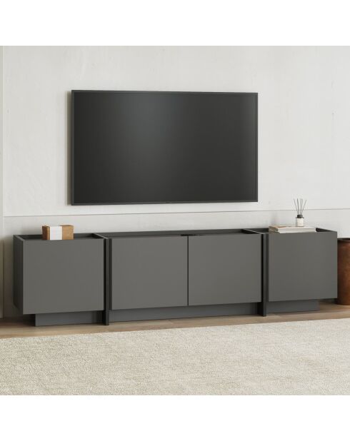 Mueble TV Lowen antracita/negro - 180x46x35 cm