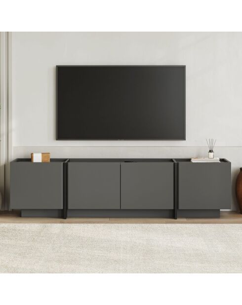 Mueble TV Lowen antracita/negro - 180x46x35 cm