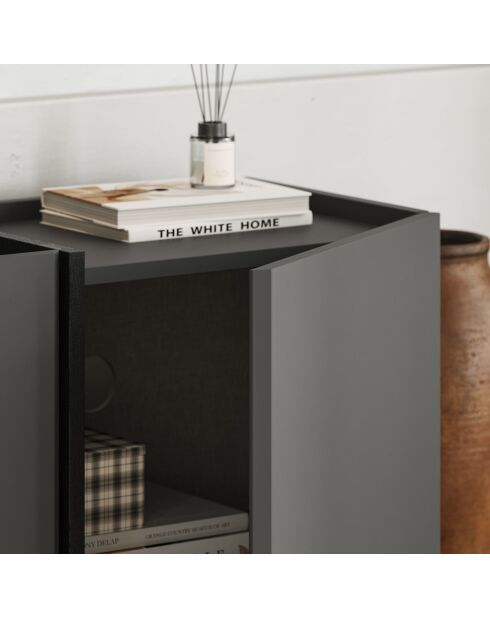 Mueble TV Lowen antracita/negro - 180x46x35 cm