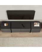 Mueble TV Lowen antracita/negro - 180x46x35 cm