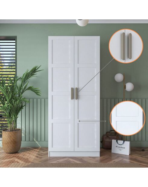 Armario BA187 - 4560 blanco - 90 x 210 x 57,5 cm