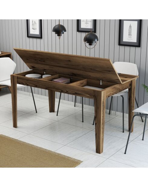 Walnotenhouten eettafel Milan 516 - 145x75x88 cm