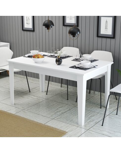 Witte eettafel Milan 519 - 145x75x88 cm