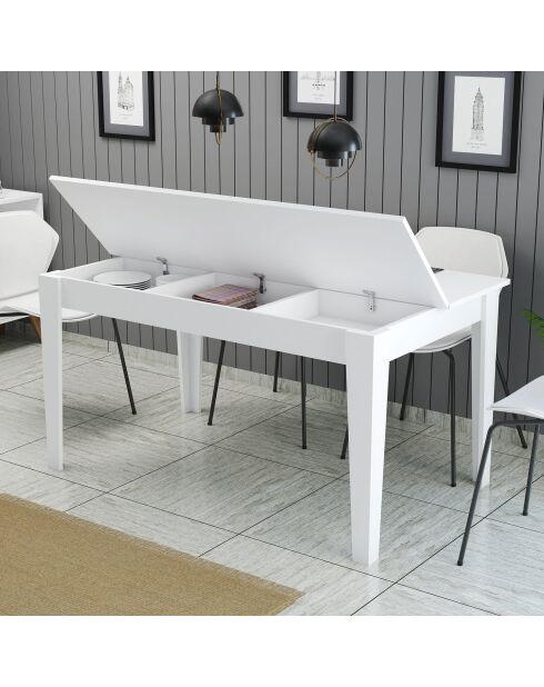 Witte eettafel Milan 519 - 145x75x88 cm