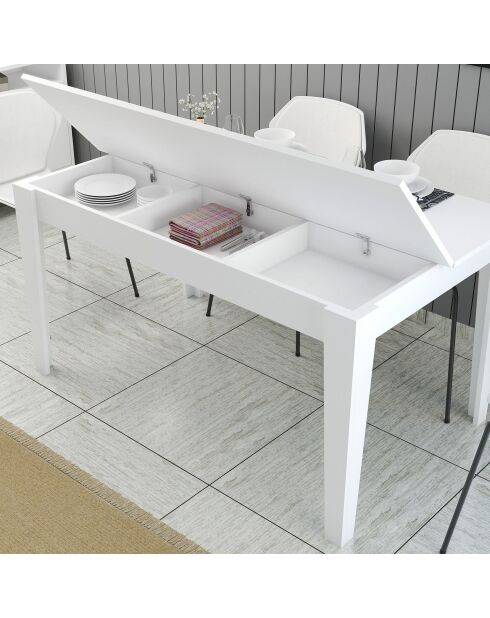 Witte eettafel Milan 519 - 145x75x88 cm