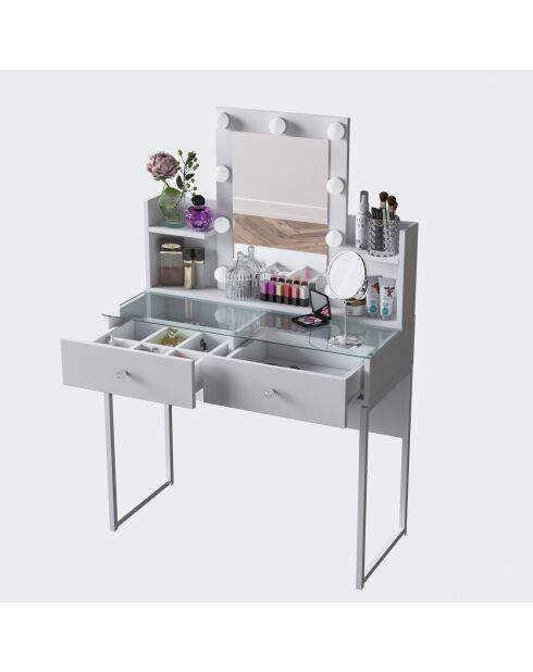 Tavolo da trucco BJ145 - 3825 bianco - 90x136,8x40 cm