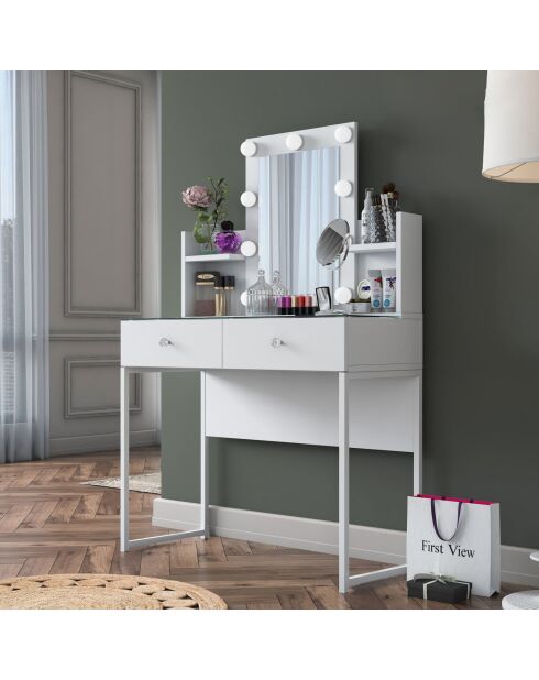 Tavolo da trucco BJ145 - 3825 bianco - 90x136,8x40 cm