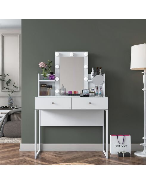 Tavolo da trucco BJ145 - 3825 bianco - 90x136,8x40 cm