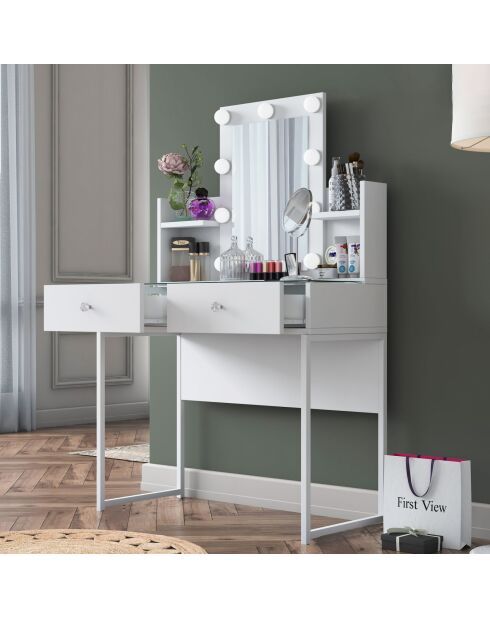 Tavolo da trucco BJ145 - 3825 bianco - 90x136,8x40 cm