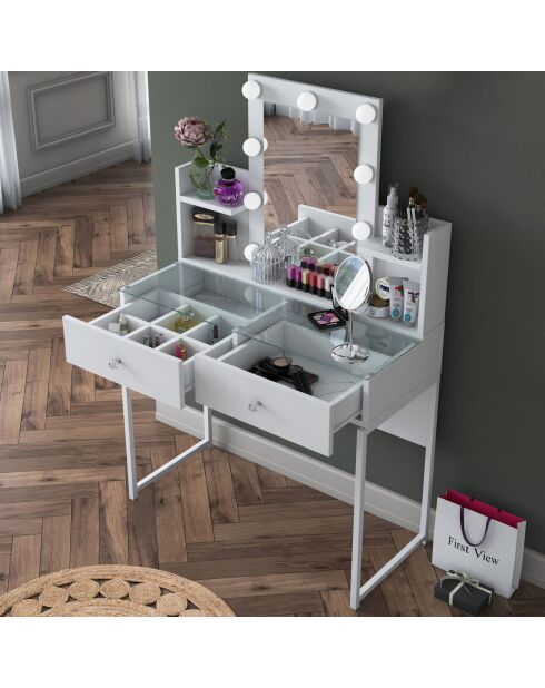 Tavolo da trucco BJ145 - 3825 bianco - 90x136,8x40 cm