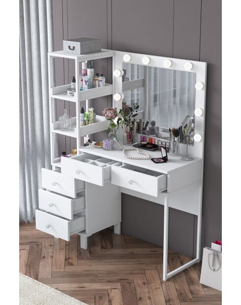 BJ128 Schminktisch - 3438 weiß - 110 x 141,8 x 40 cm
