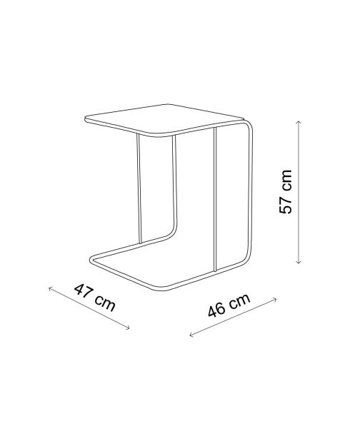 Mesa auxiliar dorada Shb-011-A - 47x46x57 cm