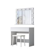 BJ161 make-uptafel - 4000 wit - 90 x 76,8 x 45 cm/90 x 71,8 x 15 cm/45 x 45 x 35 cm