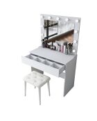 BJ161 make-uptafel - 4000 wit - 90 x 76,8 x 45 cm/90 x 71,8 x 15 cm/45 x 45 x 35 cm
