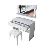 BJ161 make-uptafel - 4000 wit - 90 x 76,8 x 45 cm/90 x 71,8 x 15 cm/45 x 45 x 35 cm