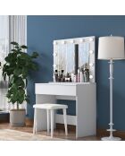 BJ161 make-uptafel - 4000 wit - 90 x 76,8 x 45 cm/90 x 71,8 x 15 cm/45 x 45 x 35 cm