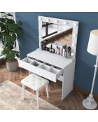 BJ161 make-uptafel - 4000 wit - 90 x 76,8 x 45 cm/90 x 71,8 x 15 cm/45 x 45 x 35 cm