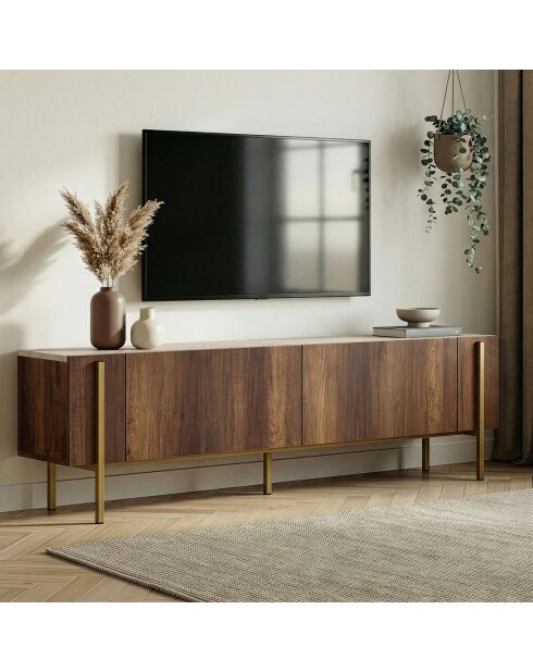 Nexus tv-meubel travertijn/barok/goud walnoot - 180x30x45 cm