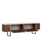 Meuble TV Onera travertin/noyer milano/doré - 180x50x30 cm