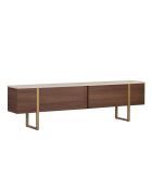 Meuble TV Onera travertin/noyer milano/doré - 180x50x30 cm