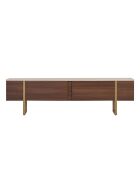 Meuble TV Onera travertin/noyer milano/doré - 180x50x30 cm