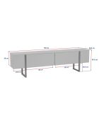 Meuble TV Onera travertin/noyer milano/doré - 180x50x30 cm