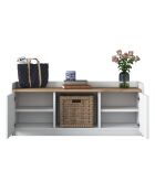 Scarpiera P2 1808 bianco/noce - 120x45x40 cm