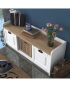 Scarpiera P2 1808 bianco/noce - 120x45x40 cm