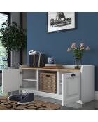 Scarpiera P2 1808 bianco/noce - 120x45x40 cm
