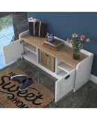 Scarpiera P2 1808 bianco/noce - 120x45x40 cm
