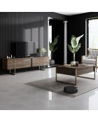 Set de muebles de salón Luxe Set de nogal y dorado - 180x30x47 cm/90x39x40 cm