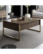 Set de muebles de salón Luxe Set de nogal y dorado - 180x30x47 cm/90x39x40 cm