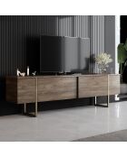 Set de muebles de salón Luxe Set de nogal y dorado - 180x30x47 cm/90x39x40 cm