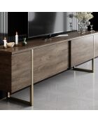 Set de muebles de salón Luxe Set de nogal y dorado - 180x30x47 cm/90x39x40 cm