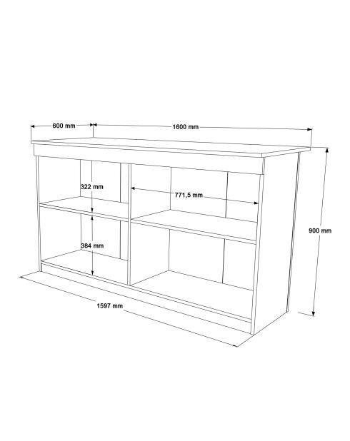 OR1-W witte keukentafel - 160x90x60 cm
