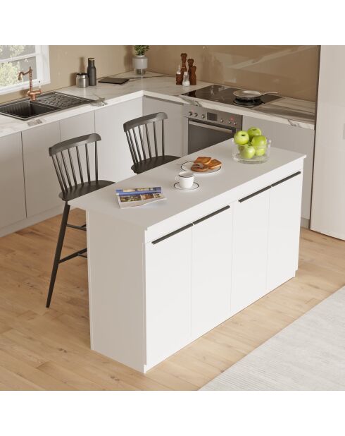 OR1-W witte keukentafel - 160x90x60 cm