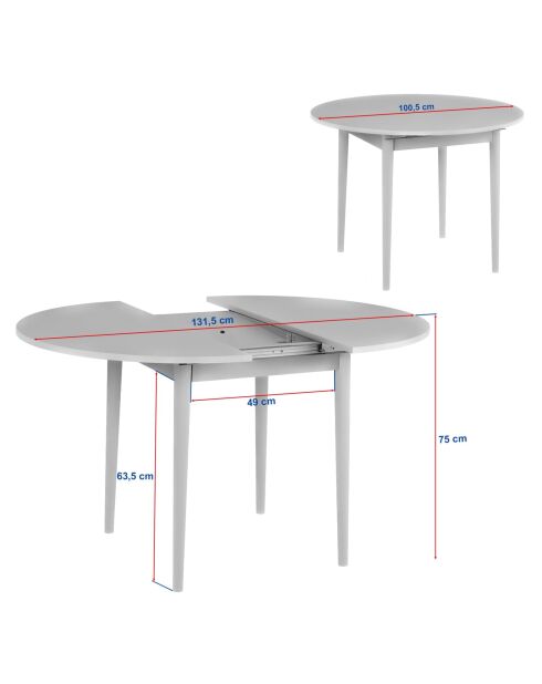Viona uitschuifbare eettafel Atlantic pine - 131x75x100 cm