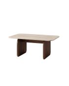 Pietra Travertine/Milan notenhouten salontafel - 100x42x60 cm