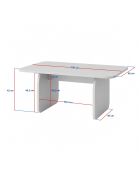 Pietra Travertine/Milan notenhouten salontafel - 100x42x60 cm
