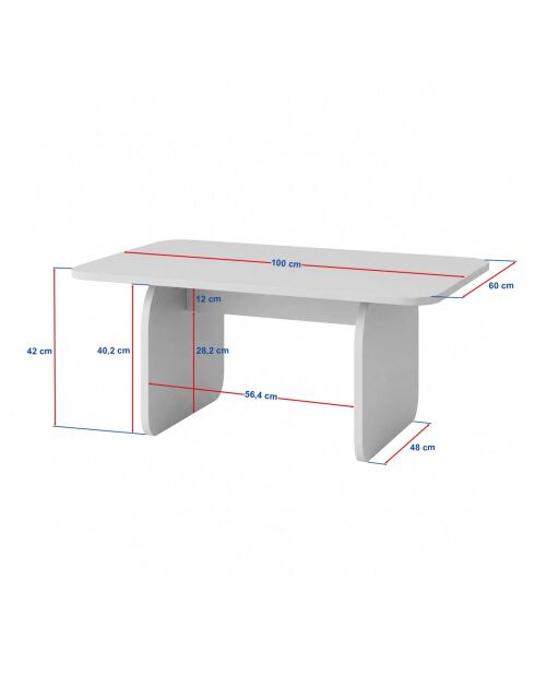 Pietra Travertine/Milan notenhouten salontafel - 100x42x60 cm