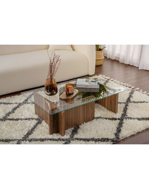 Flavio Venetiaanse notenhouten salontafel - 105x30x65 cm