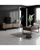 Set de muebles de salón Luxe Set de nogal y negro, 180 x 30 x 47 cm/90 x 39 x 40 cm