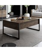 Set de muebles de salón Luxe Set de nogal y negro, 180 x 30 x 47 cm/90 x 39 x 40 cm