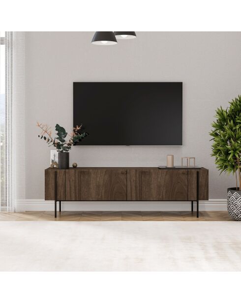 Mueble TV Herman en nogal - 160x45,6x31,4 cm