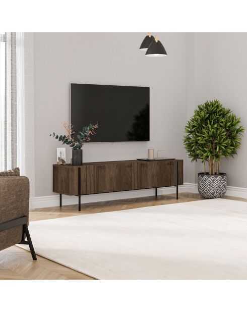 Mueble TV Herman en nogal - 160x45,6x31,4 cm